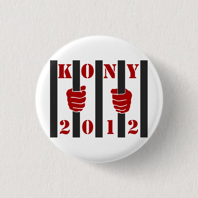 Kony 2012 Stop Joseph Kony Prison 1 Inch Round Button (Front)