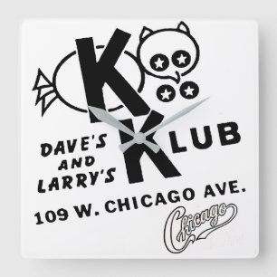 KOO KOO KLUB, Chicago, Illinois Square Wall Clock