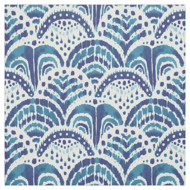 KOOK ARMOR Indigo Scallop Coastal Pattern Fabric (Swatch)