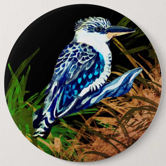 Kookaburra  6 inch round button (Front)