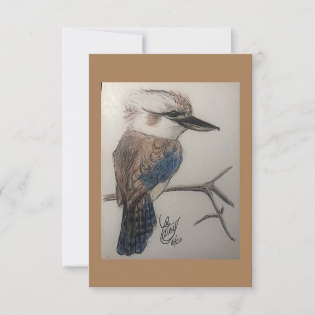 Kookaburra, aussie bird, Australia, laughing bird Thank You Card (Front)