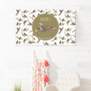 Kookaburra Australian Bird Eucalyptus Birthday Banner