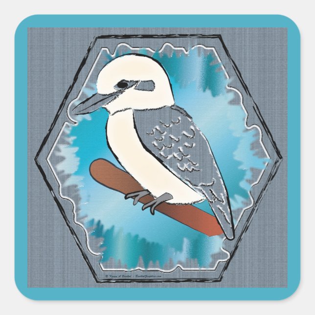 Kookaburra Bird  Square Sticker (Front)