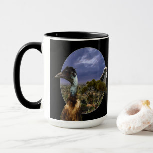 Kookaburra, Emu, Australian Landscape, Mug