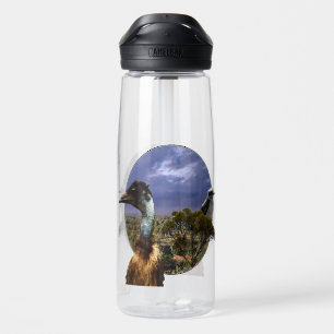 Kookaburra, Emu, Australian Landscape, Water Bottle