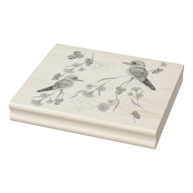 kookaburra & Eucalyptus Rubber Stamp (Stamp)