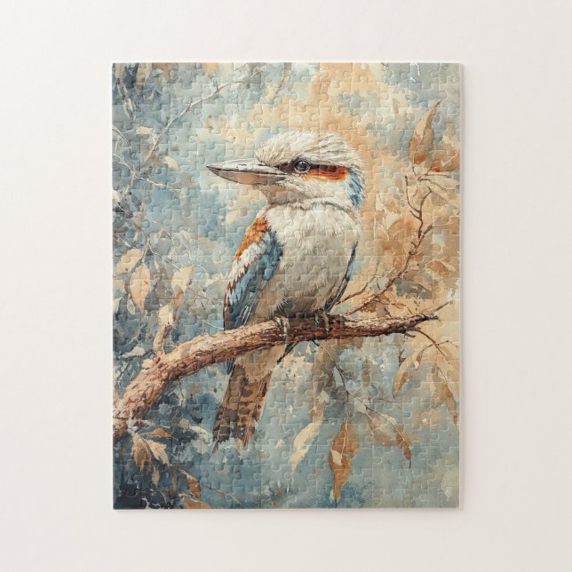 Kookaburra in a Tree Watercolor Jigsaw Puzzle (Vertical)