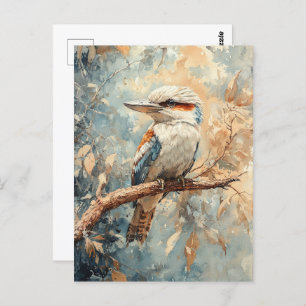 Kookaburra in a Tree Watercolor Postcard