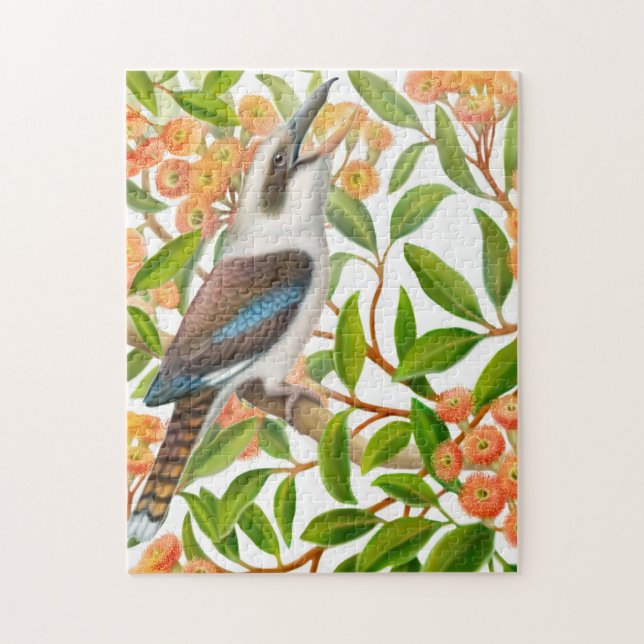 Kookaburra riant dans le puzzle d'arbre de gomme (Vertical)