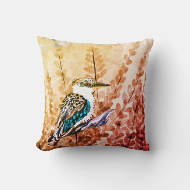 Kookaburra Throw Pillow (Front)