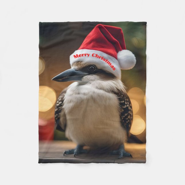 "Kookaburras' Christmas Cheer" Fleece Blanket (Front)