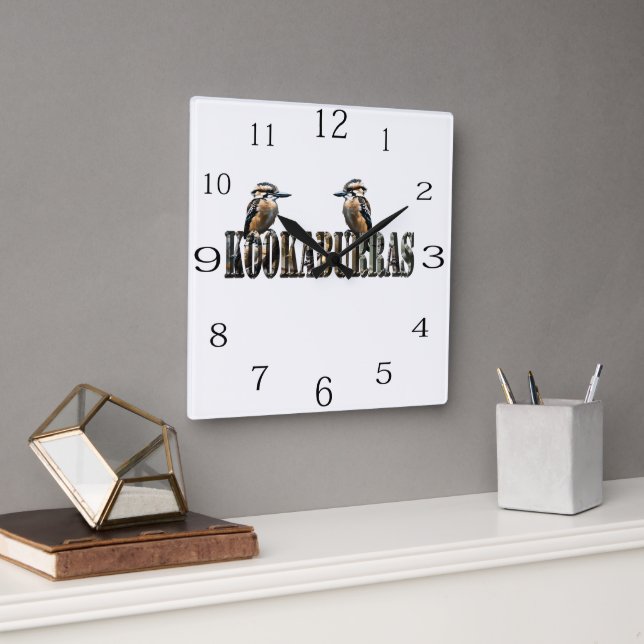 Kookaburras Is The Word Made With Kookaburras, Square Wall Clock (Office)