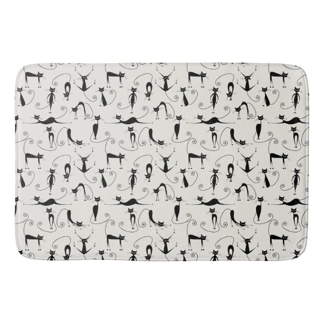 Kooky Black Cats Bath Mat (Front)