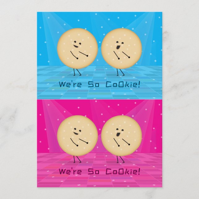 Kooky Cookies Cuttable Valentine Cards Blue, Pink (Front)