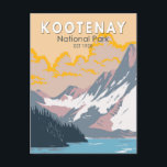 Kootenay National Park Canada Travel Art Vintage Postcard<br><div class="desc">Kootenay National Park vector art design. The Park is part of the larger Canadian Rocky Mountain Parks World Heritage Site which includes Banff National Park and Jasper National Park.</div>