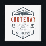 Kootenay National Park Canada Vintage Distressed  Magnet<br><div class="desc">Kootenay National Park Distressed Badge with unique park themed maple leaf design. The Park is part of the larger Canadian Rocky Mountain Parks World Heritage Site which includes Banff National Park and Jasper National Park.</div>
