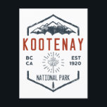 Kootenay National Park Canada Vintage Distressed Postcard<br><div class="desc">Kootenay National Park Distressed Badge with unique park themed maple leaf design. The Park is part of the larger Canadian Rocky Mountain Parks World Heritage Site which includes Banff National Park and Jasper National Park.</div>