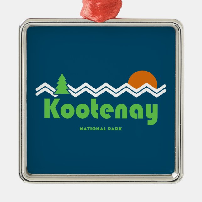 Kootenay National Park Retro Metal Ornament (Front)