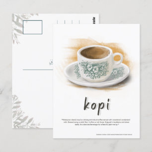 Kopi in Classic Coffee Mug Malaysia Postcard