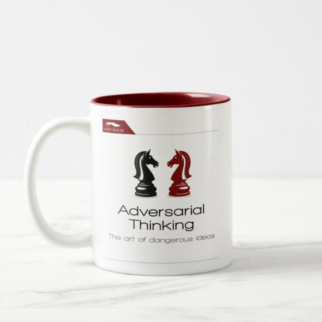 Kopidion Adversarial Thinking course artwork Two-Tone Coffee Mug (Left)