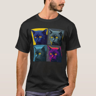 Korat Cat Pop Illustration Colourful Animal Women T-Shirt