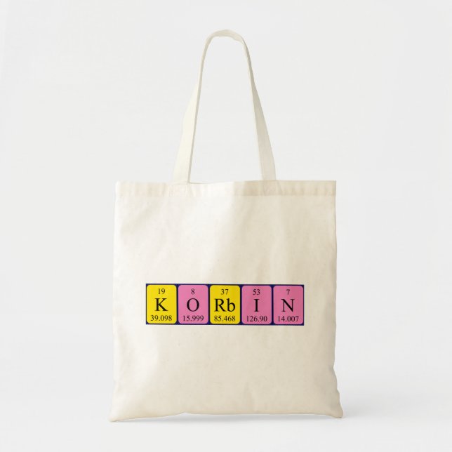Korbin periodic table name tote bag (Front)