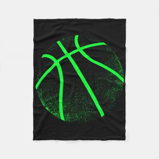 Korbllgriffe Black And Green Sketll  Fleece Blanket (Front)