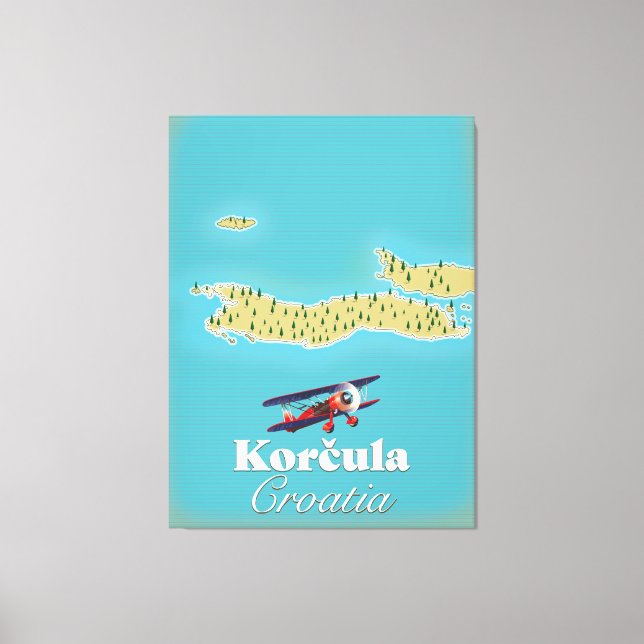 Korčula Croatia map Canvas Print (Front)