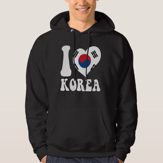 Korea Flag Heart Graphic Tee I Love Korea Proud To (Front)