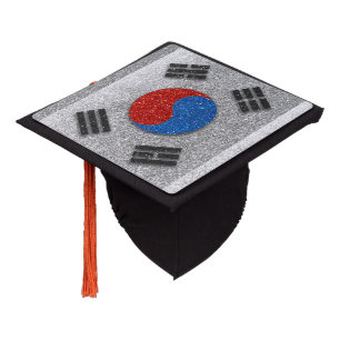 Korea Korean Flag Graduate Graduation Glitter Cap Topper