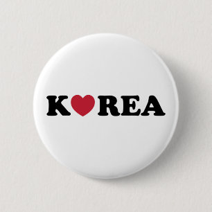 Korea Love Heart 2 Inch Round Button