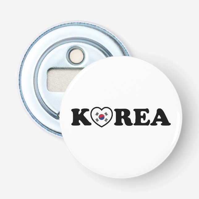 Korea Love Heart Flag Bottle Opener (Front)