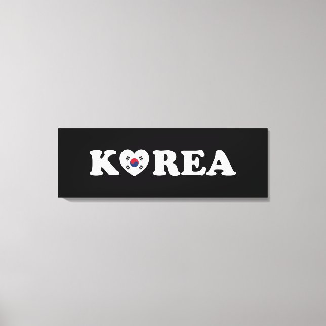 Korea Love Heart Flag Canvas Print (Front)