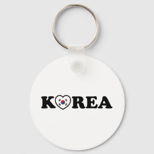 Korea Love Heart Flag Keychain