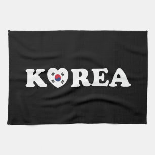 Korea Love Heart Flag Kitchen Towel