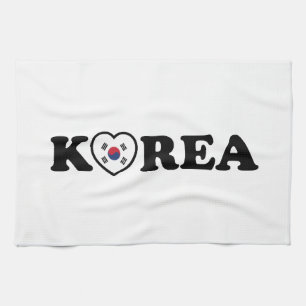Korea Love Heart Flag Kitchen Towel
