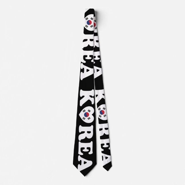Korea Love Heart Flag Tie (Front)