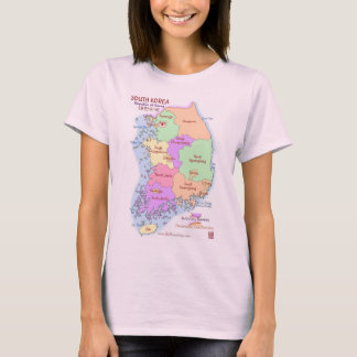 Korea Map Ladies T Shirt