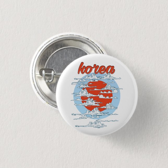 Korea Photo Print 1 Inch Round Button (Front & Back)