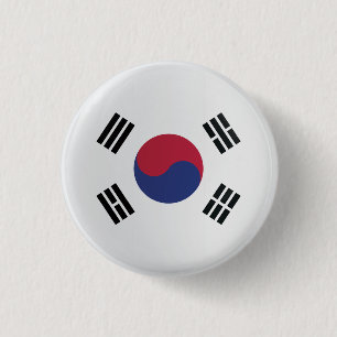 Korea  Round Icon Flag 1 Inch Round Button