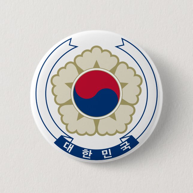 korea south emblem 2 inch round button (Front)