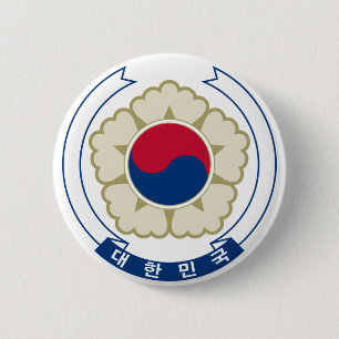 korea south emblem 2 inch round button