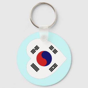 Korea (South) Flag Heart Keychain
