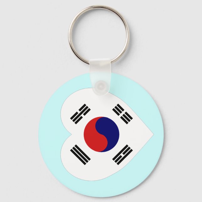 Korea (South) Flag Heart Keychain (Front)