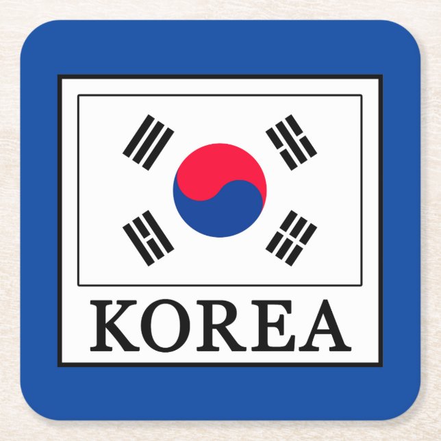 Korea Square Paper Coaster (Front)
