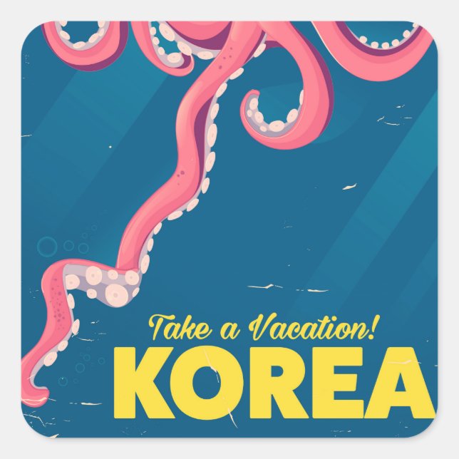 Korea Vacation poster Square Sticker (Front)
