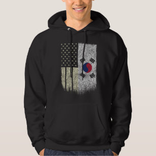 Korean American Korea USA Flag Pride Vintage Hoodie