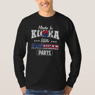 Korean American Parts Ancestry South Korea Usa Fla T-Shirt