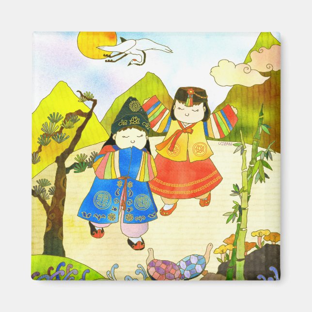 Korean Baby's First Birthday Magnet (Front)