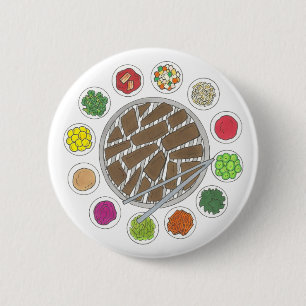 Korean BBQ Barbecue Roast Bulgogi Banchan Food 2 Inch Round Button